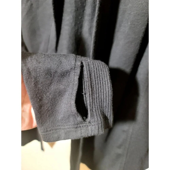 Athleta Nirvana Wrap Open Cardigan Small Black Athleisure Stretch Comfort Hooded - Picture 6 of 14